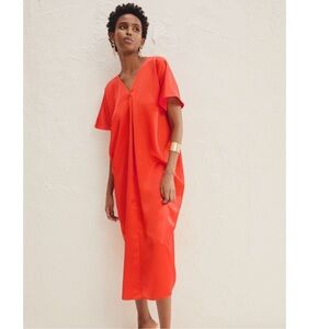 H&M NWT Red/Orange Satin Kaftan Dress Size XS/S